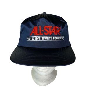 Vintage AllStar Protective Sports Equipment Hat 90s Snap Back Baseball Cap Nylon